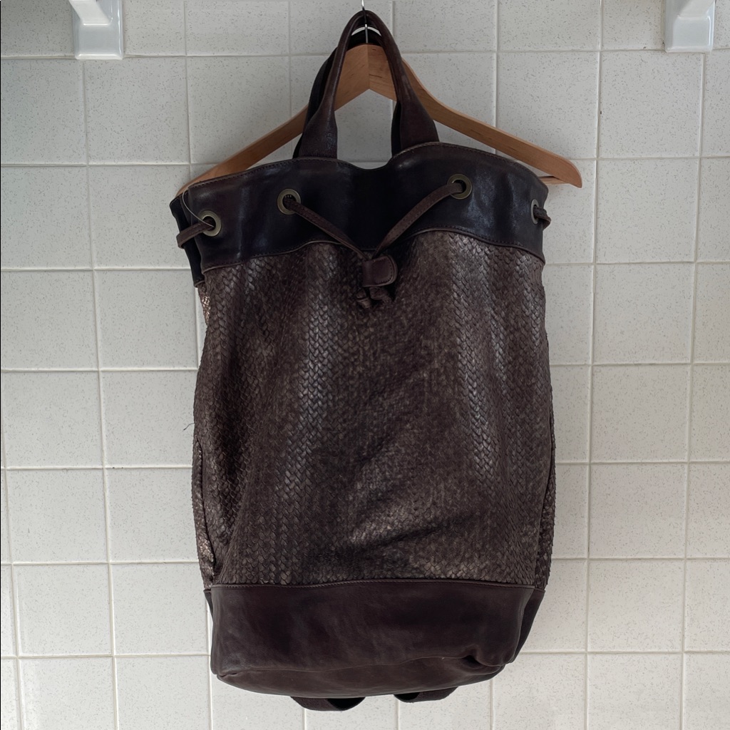 Langellotti Distressed Brown Leather Backpack